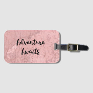 Adventure Awaits Vintage Map Luggage Tag