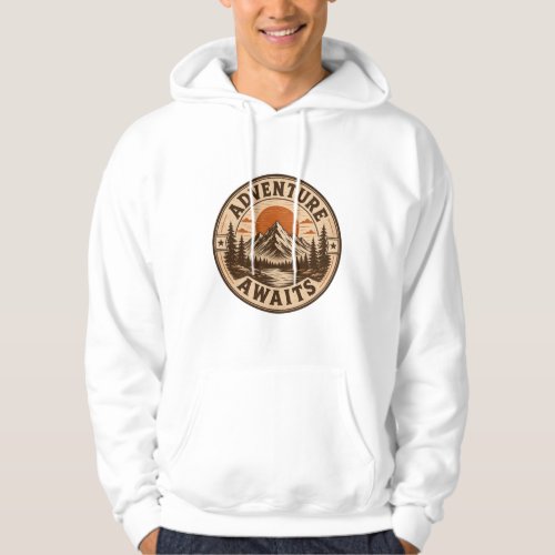 Adventure Awaits Vintage Mountain Badge T-Shirt Hoodie