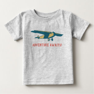 Adventure Awaits Vintage Plane Baby T-Shirt