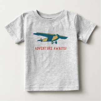 Adventure Awaits Vintage Plane Baby T-Shirt