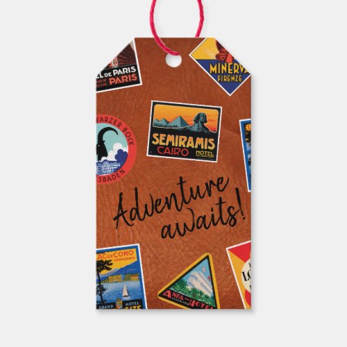 Adventure Awaits Vintage Travel Label Gift Tag