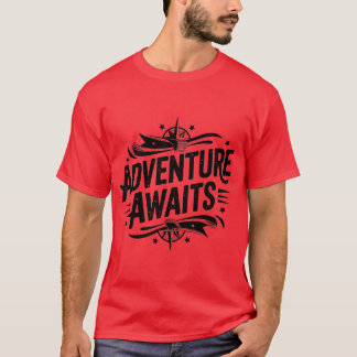 Adventure Awaits Vintage Typography T-Shirt