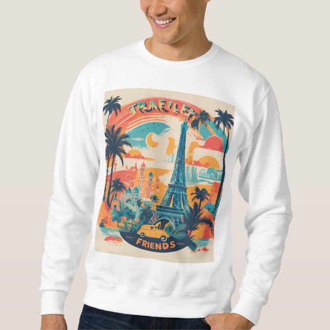 Adventure Awaits: Wanderlust Travel T-Shirt Design Sweatshirt (Front)