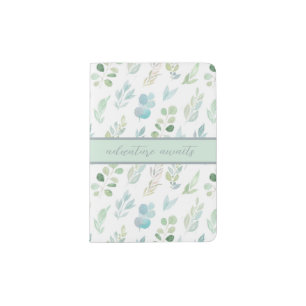 Adventure Awaits Watercolor Leaf Passport Holder