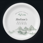 Adventure Awaits Watercolor Mountain Bridal Shower Paper Plates<br><div class="desc">Adventure Awaits Watercolor Mountain Bridal Shower Paper Plates</div>