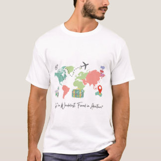 "Adventure Awaits - Watercolor World Map with Trav T-Shirt