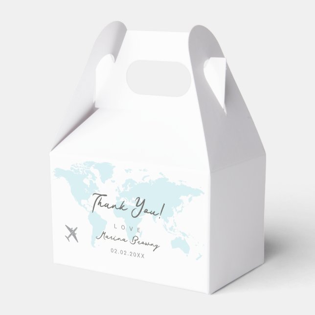 Adventure awaits, Welcome to the world Favor Boxes (Front Side)
