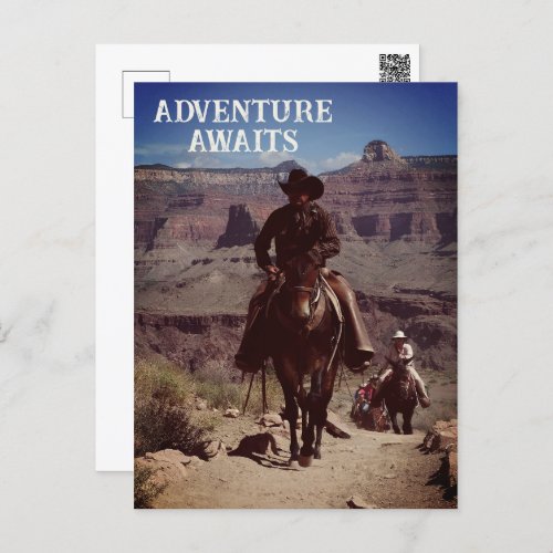 Adventure Awaits Western Outdoor Theme Postcard