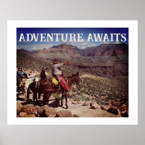 Adventure Awaits Western Outdoors Theme Poster