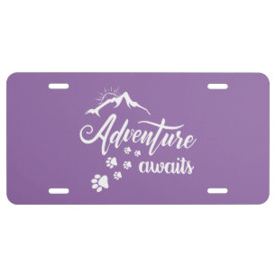 Adventure Awaits while Traveling with Your Dog    License Plate