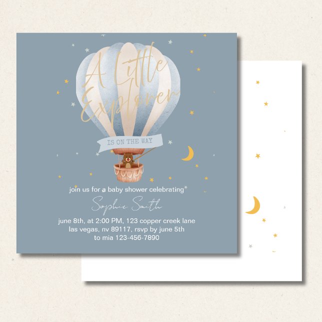 Adventure Awaits Whimsical Cute Teddy Bear Invitation (Creator Uploaded)