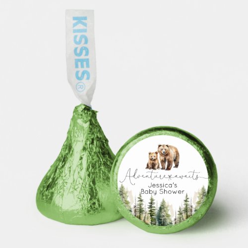 Adventure awaits wild forest bear baby shower hersheys kisses