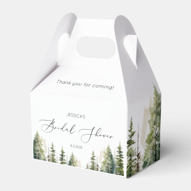 Adventure awaits wild forest bridal shower favor boxes (Front Side)