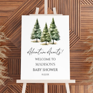 Adventure Awaits! Winter Baby Shower Welcome Sign