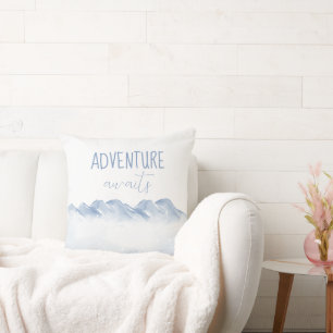 Adventure Awaits Winter Nursery Kids Room Decor Throw Pillow