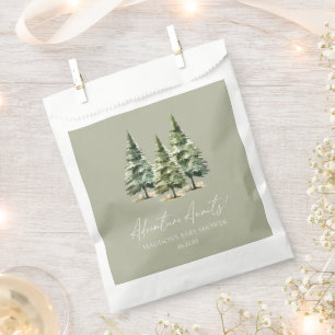 Adventure Awaits! Winter Pine Trees Baby Shower Favor Bag