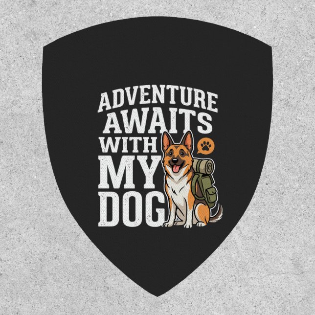 Adventure Awaits With My Dog Hiking Patch (Front)