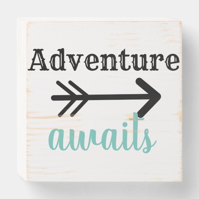 ADVENTURE AWAITS wooden sign (Front Horizontal)
