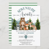 Adventure Awaits Woodland Animals Baby shower Invitation (Front/Back)