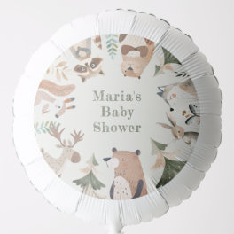 Adventure awaits Woodland animals Cute Baby shower Balloon