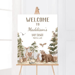Adventure Awaits Woodland Animals Welcome Poster