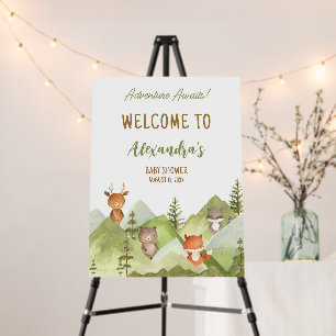 Adventure Awaits Woodland Animals Welcome Sign