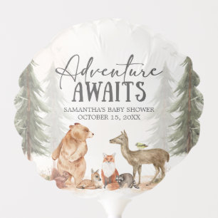 Adventure Awaits Woodland Baby Shower Balloon