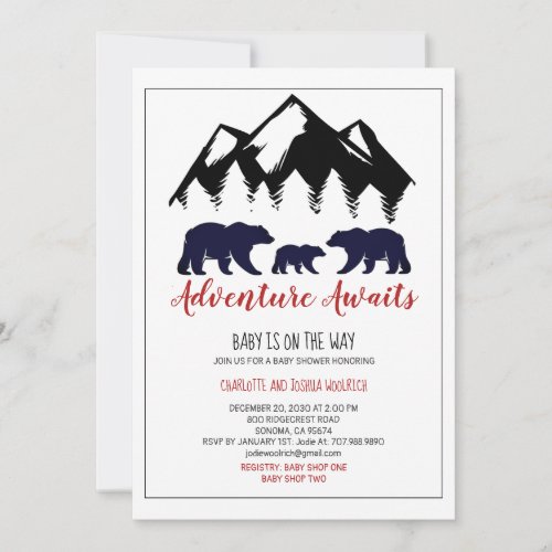 Adventure Awaits Woodland Bear Baby Shower By Mail