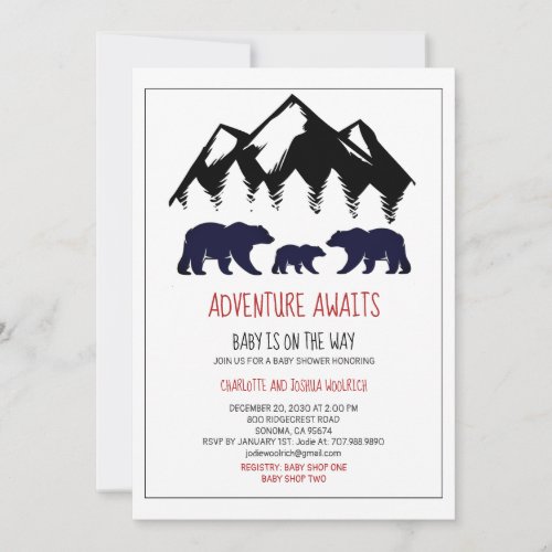 Adventure Awaits Woodland Bear Baby Shower By Mail