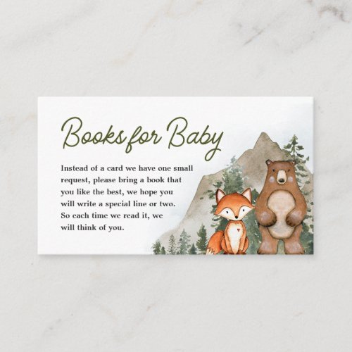 Adventure Awaits Woodland Books for Baby Enclosure Card