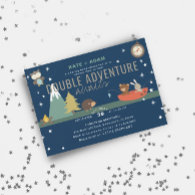 Adventure Awaits Woodland Boy Adoption Baby Shower Invitation