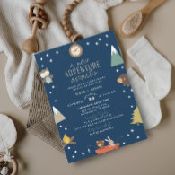 Adventure Awaits Woodland Boy Baby Shower Invitation