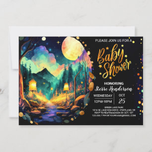 Adventure Awaits Woodland Magic Baby Shower Invitation
