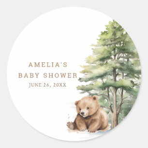 Adventure Awaits Woodland Teddy Bear Classic Round Sticker