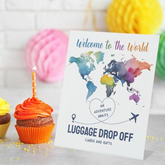 Adventure Awaits World Map Travel Baby Shower