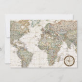 Adventure Awaits World Travel Map Modern Invitation (Back)