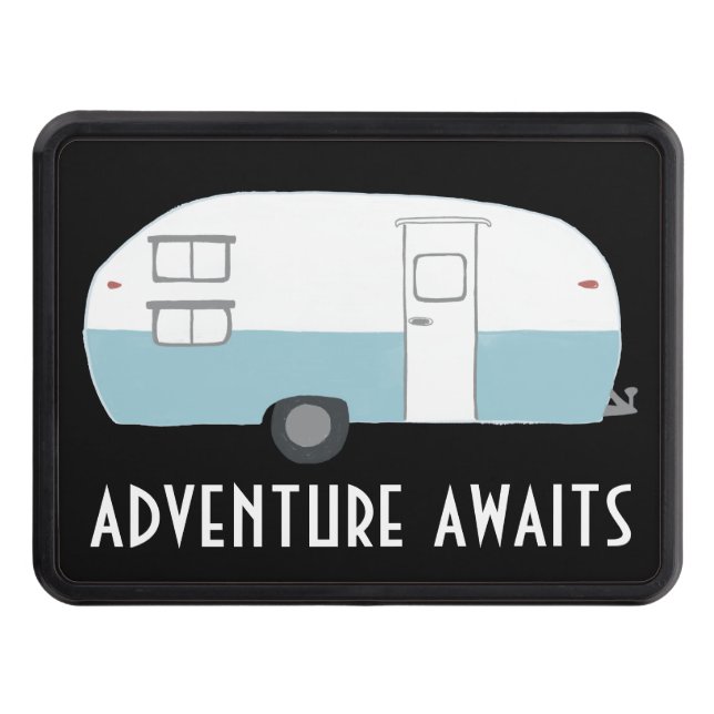 Adventure AWaitsTrailer Camper RV Hitch Cover (Front)