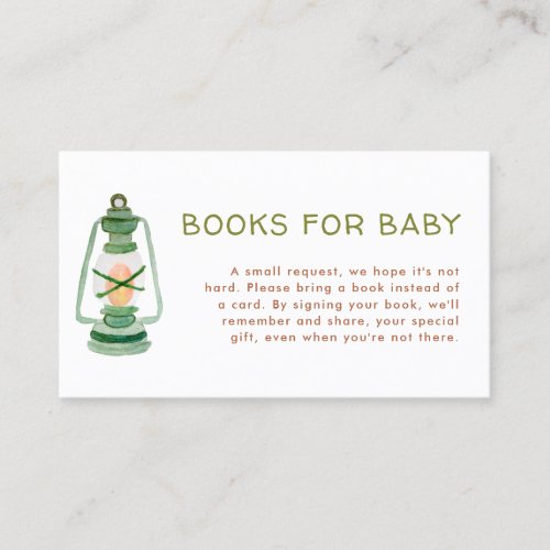 Adventure Baby Shower Books for Baby Enclosure Business Card