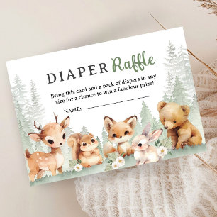 Adventure Baby Shower Boy Woodland Diaper Raffle Enclosure Card