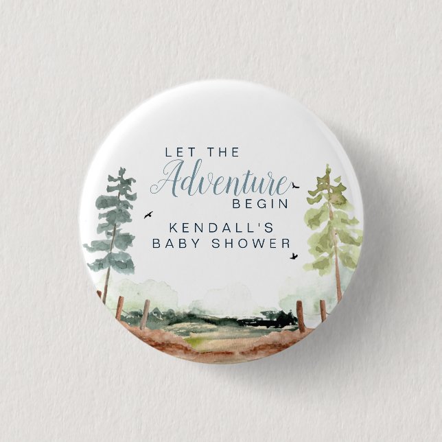 Adventure Baby Shower Button (Front)