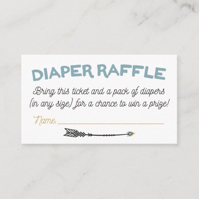 Adventure Baby Shower Diaper Raffle Card (Front)