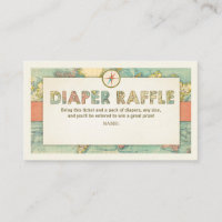 Adventure Baby Shower Diaper Raffle Card Travel