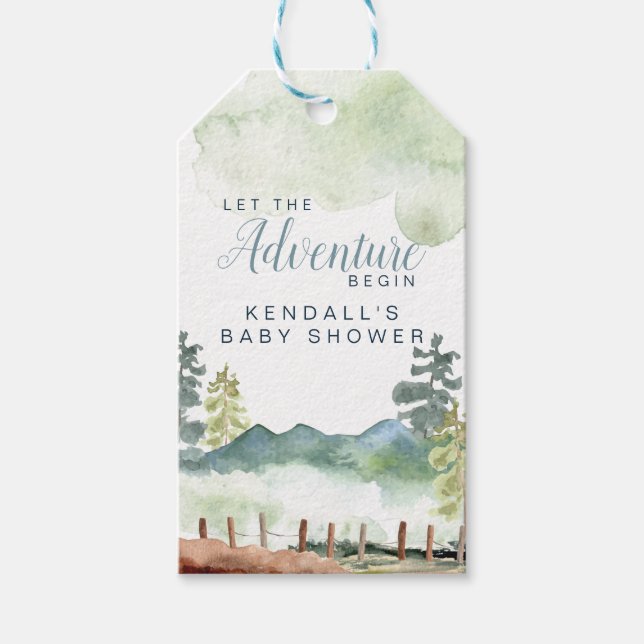 Adventure Baby Shower Gift Tags (Front)