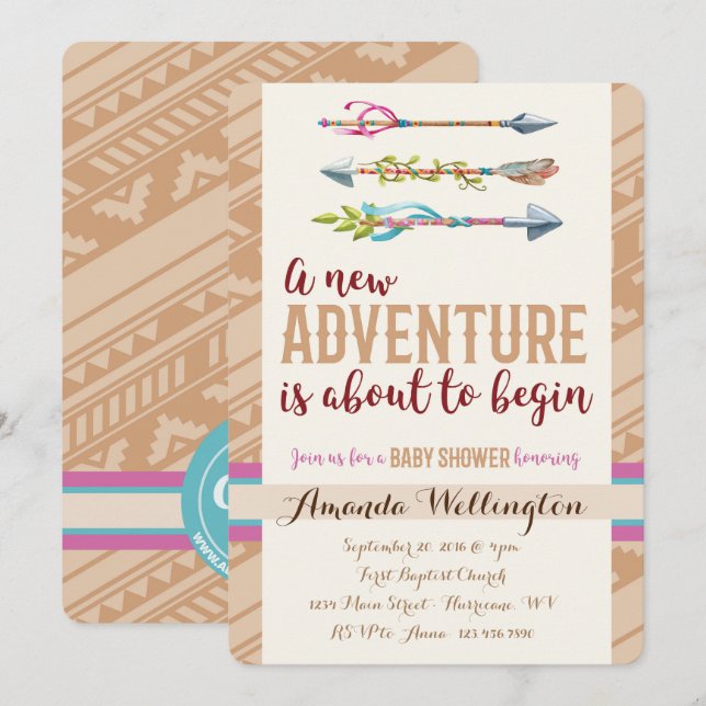 Adventure Baby Shower Invitation (Front/Back)