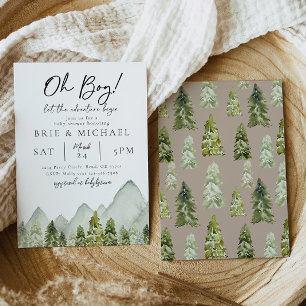 Adventure Baby Shower Invitation Forest
