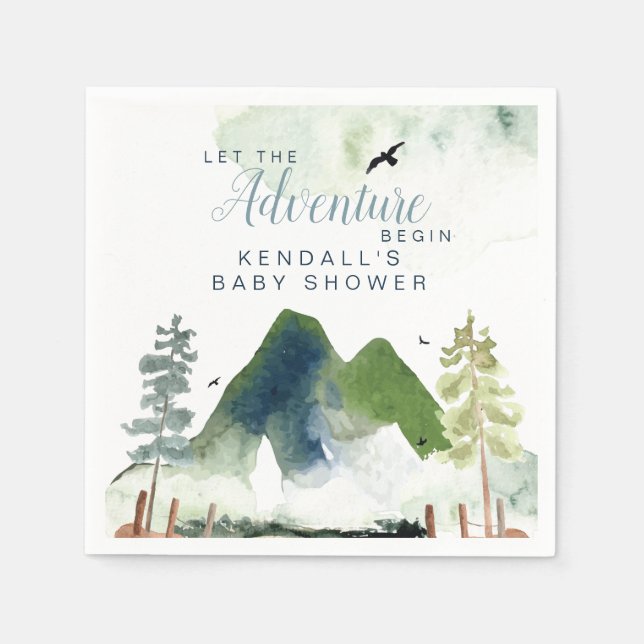 Adventure Baby Shower Napkins (Front)