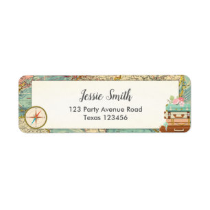 Adventure Baby Shower Return Address Labels Travel