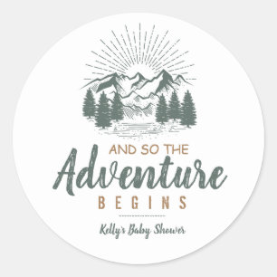 Adventure Baby Shower Sticker favor