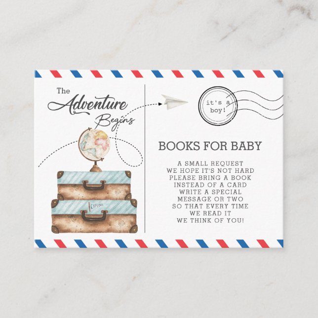 Adventure Baby Shower Travel Books for Baby Enclosure Card (Front)