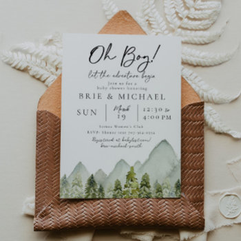 Adventure Baby Shower | Watercolor Trees Invitation by WildChildPartyShop at Zazzle